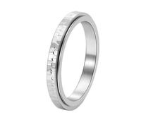 OAKKY Anello Antistress Girevole Texture Martellata Acciaio Inox per Sollievo Ansia Gioielli Minimalisti Argento Taglia 19