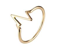 OAKKY Anello Battito Cardiaco ECG per Donne Fascia Acciaio Inossidable con Design Linea Elettrocardiogramma Gioiello Personalizzato Minimalista Oro Taglia 17