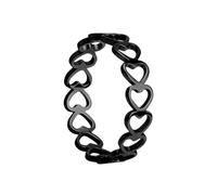 OAKKY Anello Cuore Traforato Cerchio Intero per Donne Acciaio Inossidabile Anello di Fidanzamento Impilabile Minimalista Leggero Gioiello Romantico OroTaglia 12