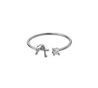 OAKKY Anello Donna Personalizzato Lettera con Accento Zirconi Acciaio Inossidabile Banda Aperta Design Asimmetrico Oro A