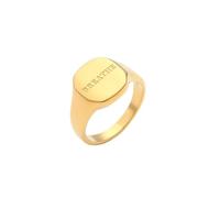 OAKKY Anello Parola Ispirazionale per Donne Oro Acciaio Inossidabile Bande con Parole BREATHE Gioiello Impilabile Significativo Taglia 12