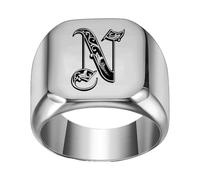 OAKKY Anello Sigillo Iniziale Personalizzato Unisex N Taglia 29