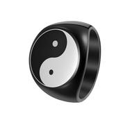 OAKKY Anello Uomo Tai Chi Yin Yang Bagua Equilibrio Acciaio Inossidabile Taoismo Zen Spirits Talismano Anello Personalizzato Oro Taglia 17