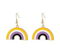 OAKKY Arcobaleno Arco Orecchini Per LGBTQ+ Pride Tono Oro Mezzo Cerchio Pendenti 6 Strisce Gay Pride Gioielli Pendenti Orecchini Per Pride Parade L'Amore È Amore Accessori Per Lei