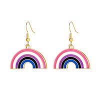 OAKKY Arcobaleno Arco Orecchini Per LGBTQ+ Pride Tono Oro Mezzo Cerchio Pendenti 6 Strisce Gay Pride Gioielli Pendenti Orecchini Per Pride Parade L'Amore È Amore Accessori Per Lei
