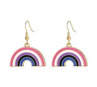 OAKKY Arcobaleno Arco Orecchini Per LGBTQ+ Pride Tono Oro Mezzo Cerchio Pendenti 6 Strisce Gay Pride Gioielli Pendenti Orecchini Per Pride Parade L'Amore È Amore Accessori Per Lei