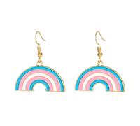 OAKKY Arcobaleno Arco Orecchini Per LGBTQ+ Pride Tono Oro Mezzo Cerchio Pendenti 6 Strisce Gay Pride Gioielli Pendenti Orecchini Per Pride Parade L'Amore È Amore Accessori Per Lei