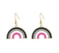 OAKKY Arcobaleno Arco Orecchini Per LGBTQ+ Pride Tono Oro Mezzo Cerchio Pendenti 6 Strisce Gay Pride Gioielli Pendenti Orecchini Per Pride Parade L'Amore È Amore Accessori Per Lei