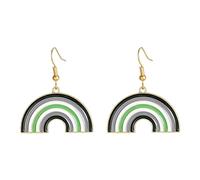 OAKKY Arcobaleno Arco Orecchini Per LGBTQ+ Pride Tono Oro Mezzo Cerchio Pendenti 6 Strisce Gay Pride Gioielli Pendenti Orecchini Per Pride Parade L'Amore È Amore Accessori Per Lei