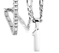 OAKKY Atleti Numero 0-99 Ciondolo Collana per Uomini Donne Acciaio Inossidabile Angeli Numeri Collane Gioielli Sportivi Cool Hip Hop con Catena Argento 1