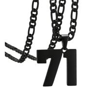 OAKKY Atleti Numero 0-99 Ciondolo Collana per Uomini Donne Acciaio Inossidabile Angeli Numeri Collane Gioielli Sportivi Cool Hip Hop con Catena Nero 71