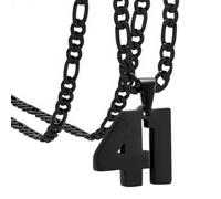 OAKKY Atleti Numero 0-99 Ciondolo Collana per Uomini Donne Acciaio Inossidabile Angeli Numeri Collane Gioielli Sportivi Cool Hip Hop con Catena Nero 41