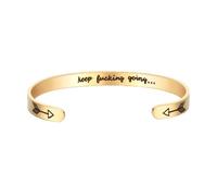 OAKKY Bracciale Aperto Ispirazionale Unisex | Bracciale Freccia Incisa in Acciaio Inossidabile, Gioielli Motivazionali con Messaggio Nascosto
