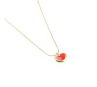 OAKKY Collana Ciondolo Cuore Rosso Semplice per Donne Catena Acciaio Inossidabile Delicata per Strati Gioiello Minimalista Oro