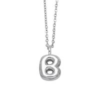 OAKKY Collana con Ciondolo Lettera a Bolle Spessa per Donne Trendy Carino Charm Ciondolo Alfabeto Personalizzato Argento Lettere Pallone B Collane