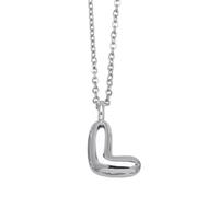 OAKKY Collana con Ciondolo Lettera a Bolle Spessa per Donne Trendy Carino Charm Ciondolo Alfabeto Personalizzato Argento Lettere Pallone L Collane