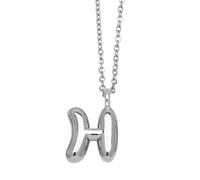 OAKKY Collana con Ciondolo Lettera a Bolle Spessa per Donne Trendy Carino Charm Ciondolo Alfabeto Personalizzato Argento Lettere Pallone H Collane