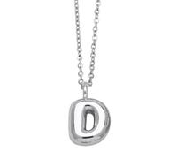 OAKKY Collana con Ciondolo Lettera a Bolle Spessa per Donne Trendy Carino Charm Ciondolo Alfabeto Personalizzato Argento Lettere Pallone D Collane