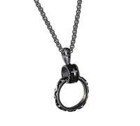 OAKKY Collana Croce Ossidata Robusta per Uomo Nero con Catena