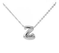 OAKKY Collana Lettera a Bolle da A a Z per Donne Spessa Argento Ciondolo Iniziale Pallone Collane Carino Trendy Gioiello Alfabeto Charm Lettere Z