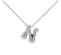 OAKKY Collana Lettera a Bolle da A a Z per Donne Spessa Argento Ciondolo Iniziale Pallone Collane Carino Trendy Gioiello Alfabeto Charm Lettere N