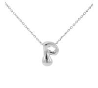 OAKKY Collana Lettera a Bolle da A a Z per Donne Spessa Argento Ciondolo Iniziale Pallone Collane Carino Trendy Gioiello Alfabeto Charm Lettere P