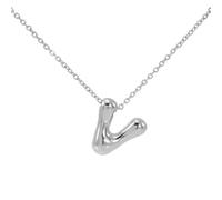 OAKKY Collana Lettera a Bolle da A a Z per Donne Spessa Argento Ciondolo Iniziale Pallone Collane Carino Trendy Gioiello Alfabeto Charm Lettere V