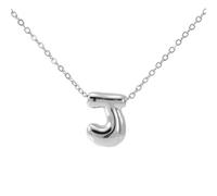 OAKKY Collana Lettera a Bolle da A a Z per Donne Spessa Argento Ciondolo Iniziale Pallone Collane Carino Trendy Gioiello Alfabeto Charm Lettere J