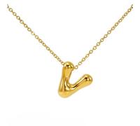 OAKKY Collana Lettera a Bolle da A a Z per Donne Spessa Oro Ciondolo Iniziale Pallone Collane Carino Trendy Gioiello Alfabeto Charm Lettere V