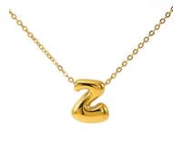OAKKY Collana Lettera a Bolle da A a Z per Donne Spessa Oro Ciondolo Iniziale Pallone Collane Carino Trendy Gioiello Alfabeto Charm Lettere Z