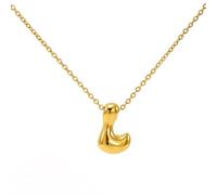 OAKKY Collana Lettera a Bolle da A a Z per Donne Spessa Oro Ciondolo Iniziale Pallone Collane Carino Trendy Gioiello Alfabeto Charm Lettere L