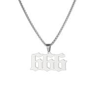 OAKKY Collana Numero Angelo Per Donne Argento Acciaio Inossidabile Delicato 666 Ciondolo Numerologia Gioielli