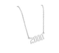 OAKKY Collana per Coppie o Migliori Amici Ciondolo Anno Placcato Oro Gioiello Amicizia Abbinate Regalo Compleanno per Moglie Fidanzata Ricordo Anniversario per Partner Nati Argento 2000