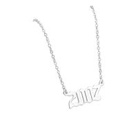 OAKKY Collana per Coppie o Migliori Amici Ciondolo Anno Placcato Oro Gioiello Amicizia Abbinate Regalo Compleanno per Moglie Fidanzata Ricordo Anniversario per Partner Nati Argento 2007