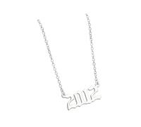 OAKKY Collana per Coppie o Migliori Amici Ciondolo Anno Placcato Oro Gioiello Amicizia Abbinate Regalo Compleanno per Moglie Fidanzata Ricordo Anniversario per Partner Nati Argento 2012