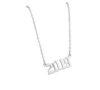 OAKKY Collana per Coppie o Migliori Amici Ciondolo Anno Placcato Oro Gioiello Amicizia Abbinate Regalo Compleanno per Moglie Fidanzata Ricordo Anniversario per Partner Nati Argento 2019