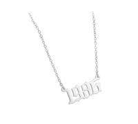 OAKKY Collana per Coppie o Migliori Amici Ciondolo Anno Placcato Oro Gioiello Amicizia Abbinate Regalo Compleanno per Moglie Fidanzata Ricordo Anniversario per Partner Nati Argento 1986