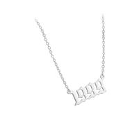 OAKKY Collana per Coppie o Migliori Amici Ciondolo Anno Placcato Oro Gioiello Amicizia Abbinate Regalo Compleanno per Moglie Fidanzata Ricordo Anniversario per Partner Nati Argento 1998