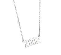 OAKKY Collana per Coppie o Migliori Amici Ciondolo Anno Placcato Oro Gioiello Amicizia Abbinate Regalo Compleanno per Moglie Fidanzata Ricordo Anniversario per Partner Nati Argento 2001