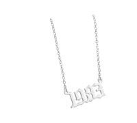 OAKKY Collana per Coppie o Migliori Amici Ciondolo Anno Placcato Oro Gioiello Amicizia Abbinate Regalo Compleanno per Moglie Fidanzata Ricordo Anniversario per Partner Nati Argento 1983