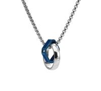 OAKKY Collana Promessa d'Amore Intrecciata Unisex Blu con Catena