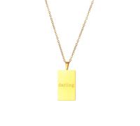 OAKKY Collane Sentimentali Impilabili per Donne con Frasi Ispiratrici Oro Acciaio Inossidabile Ciondolo Rettangolare Gioiello Parole darling