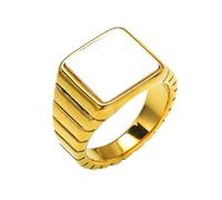 OAKKY Delicato Elegante Hip Hop Bianco Sea Shell Pianoforte Tasti Musica Anello Unisex in Acciaio Inox Fede Nuziale Vestibilità Comfort Oro Taglia 22