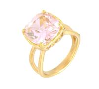 OAKKY Delicato Elegante Quadrato Fiore a Forma di Drago Artiglio Cristallo Zircone Tagliato Fuori Anello da Uomo in Acciaio Inox Promessa Fede Nuziale Oro Rosa Taglia 25