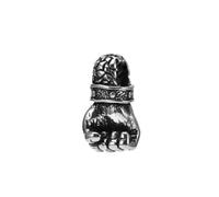 OAKKY Dominante Punk Cool Pugno Chiuso Scheletro Mano Boxe Potenza Fitness Amuleto Pendente Collana Uomo in Acciaio Inox Argento Senza Catena