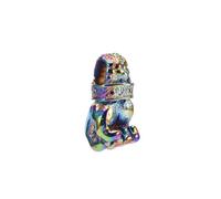 OAKKY Dominante Punk Cool Pugno Chiuso Scheletro Mano Boxe Potenza Fitness Amuleto Pendente Collana Uomo in Acciaio Inox Arcobaleno Senza Catena