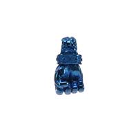 OAKKY Dominante Punk Cool Pugno Chiuso Scheletro Mano Boxe Potenza Fitness Amuleto Pendente Collana Uomo in Acciaio Inox Blu Senza Catena