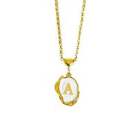 OAKKY Donna Colliere Iniziale A-Z Acciaio Inox Alfabeto 26 Lettere Nome Monogramma Ciondolo Personalizzato Elegante Gioiello Vintage Oro A