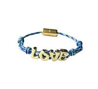 OAKKY Donne LOVE Bracciale a Corda Intrecciata Colorato | Ciondoli Lettere Oro, Bracciale Impilabile Regolabile, Migliori Amici Amanti