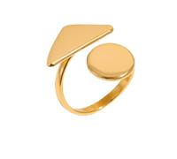 OAKKY Due Forme Geometria Grossa Anello Regolabile per Womens Vintage Anelli Aperti Asimmetrici Dichiarazione Gioielli in Acciaio Inossidabile Oro